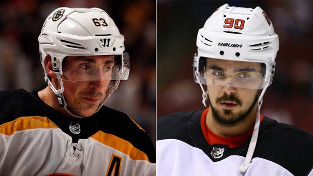 Brad Marchand and Marcus Johansson 