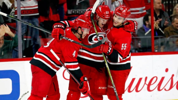 Carolina Hurricanes celebrate goal