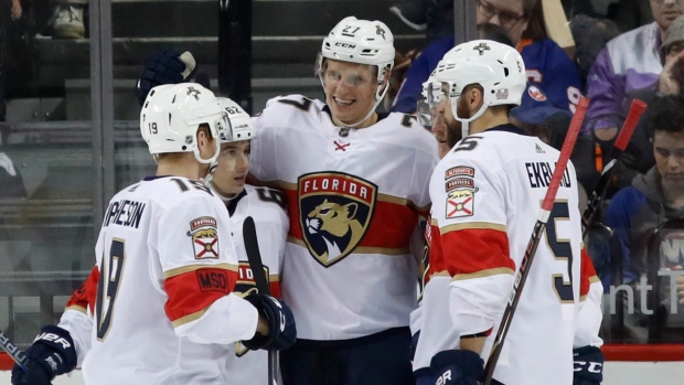 Florida Panthers celebrate, The Canadian Press Florida Panthers celebrate