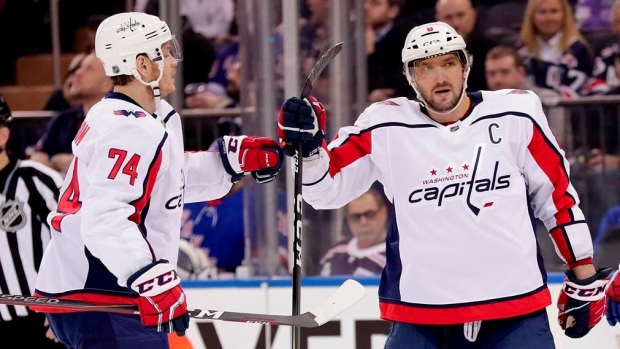 ovechkin scores 45th goal caps topple rangers article tsn caps flyers score