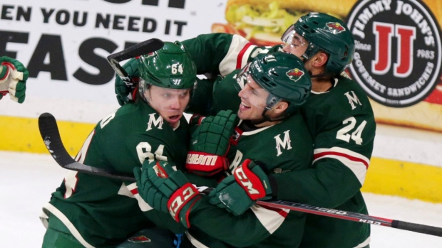 Minnesota Wild celebrate, The Canadian Press Minnesota Wild celebrate