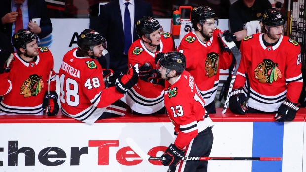 Chicago Blackhawks celebrate, The Canadian Press Chicago Blackhawks celebrate