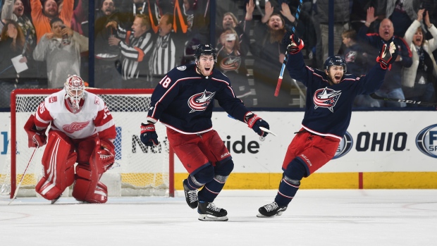 Pierre-Luc Dubois and Oliver Bjorkstrand , Jamie Sabau/NHLI via Getty Images Pierre-Luc Dubois and Oliver Bjorkstrand