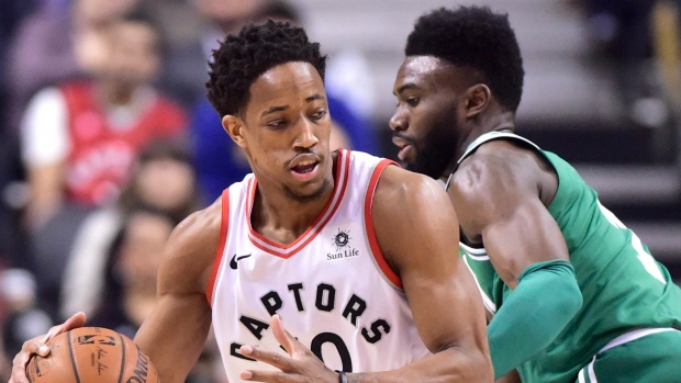 DeMar DeRozan and Jaylen Brown, The Canadian Press DeMar DeRozan and Jaylen Brown