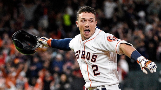 Alex Bregman celebrates