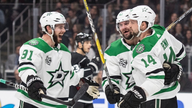Dallas Stars celebrate goal, The Canadian Press Dallas Stars celebrate goal