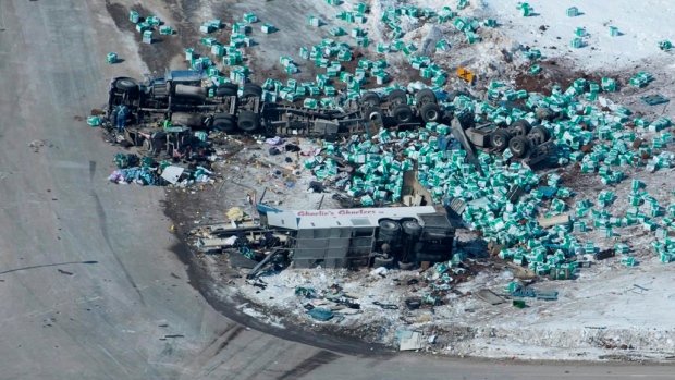 Humboldt bus crash scene, The Canadian Press Humboldt bus crash scene