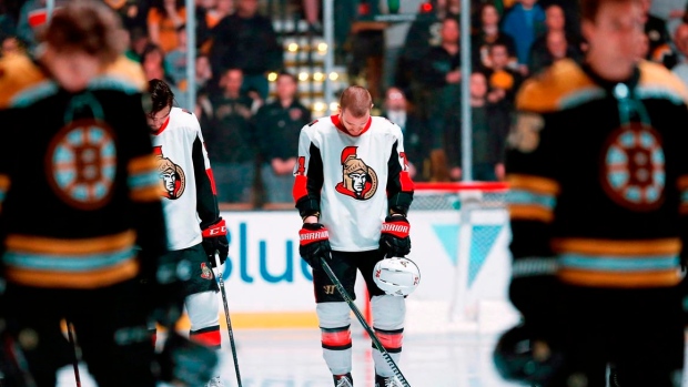 Bruins/ Sens moment of silence, The Canadian Press Bruins/ Sens moment of silence