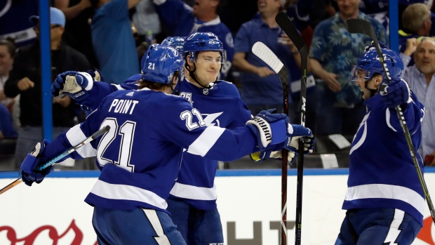 Tampa Bay Lightning celebrate, The Canadian Press Tampa Bay Lightning celebrate