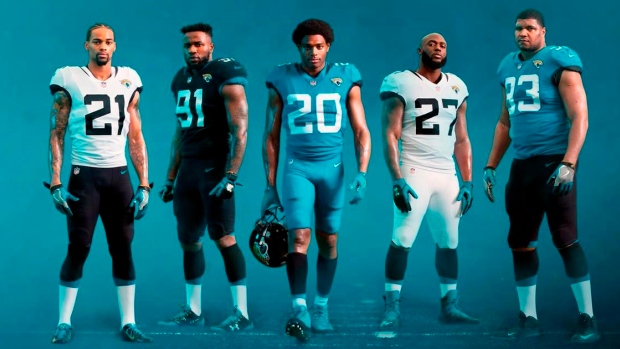 Jacksonville Jaguars uniforms, The Canadian Press Jacksonville Jaguars uniforms
