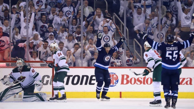 Paul Stastny celebrates