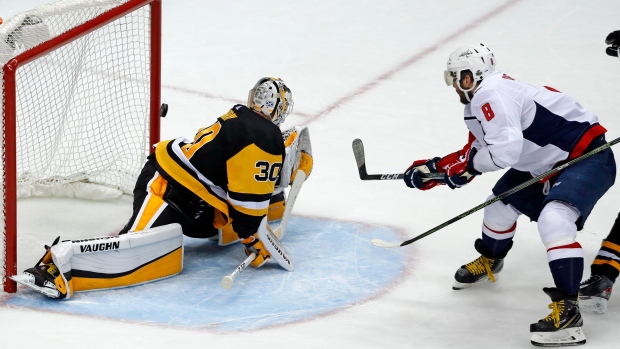 Alex Ovechkin scores on Matt Murray, The Canadian Press Alex Ovechkin scores on Matt Murray