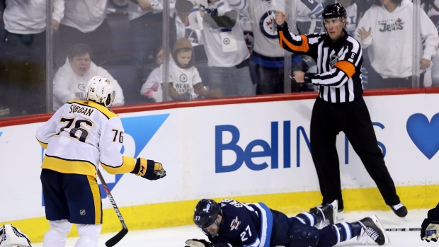 Subban argues call, The Canadian Press Subban argues call