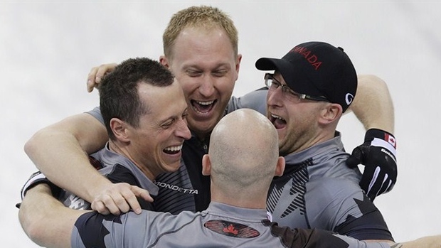 Brad Jacobs rink celebrates 