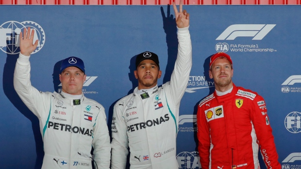 Valterri Bottas Lewis Hamilton Sebastian Vettel, The Canadian Press Valterri Bottas Lewis Hamilton Sebastian Vettel