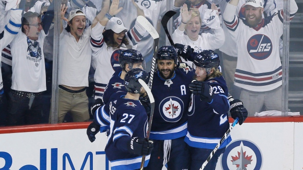 Winnipeg Jets celebrate goal