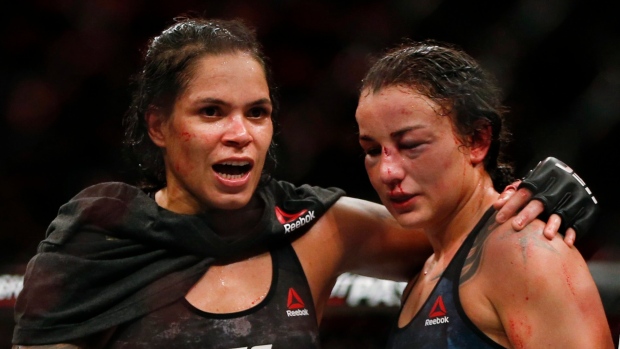 Amanda Nunes and Raquel Pennington, The Canadian Press Amanda Nunes and Raquel Pennington