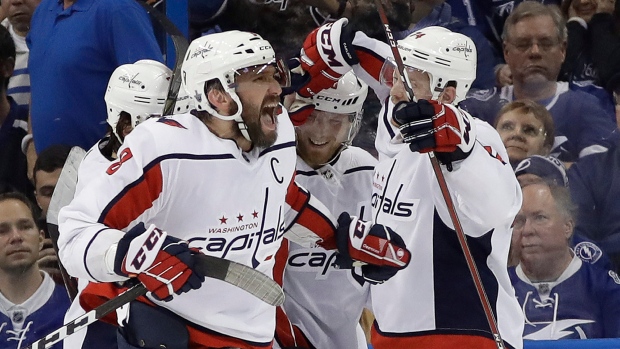 Washington Capitals celebrate goal, The Canadian Press Washington Capitals celebrate goal