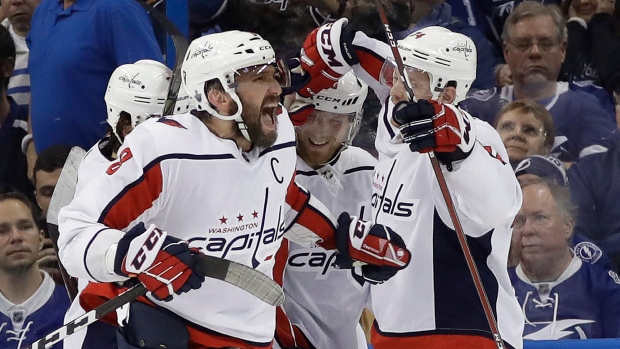 Washington Capitals celebrate goal