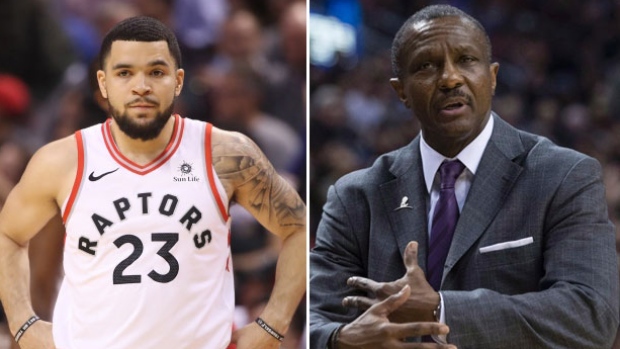 Fred VanVleet and Dwane Casey