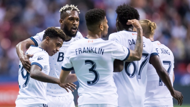 Vancouver Whitecaps celebrate, The Canadian Press Vancouver Whitecaps celebrate
