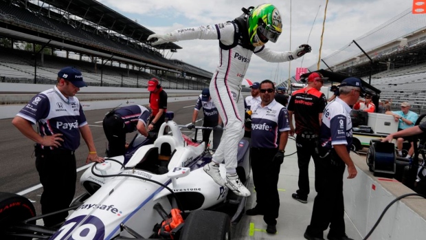 Pietro Fittipaldi a spectator at Indy after breaking legs Article Image 0