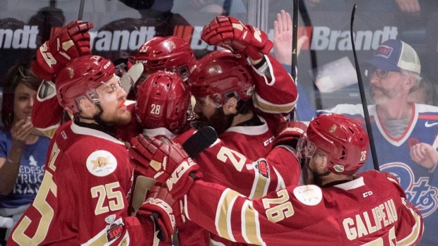 Acadie-Bathurst Titan celebrate, The Canadian Press Acadie-Bathurst Titan celebrate