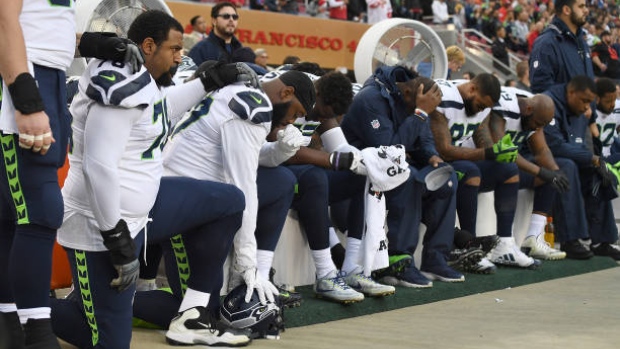 Seahawks kneel during anthem, Getty Images Seahawks kneel during anthem