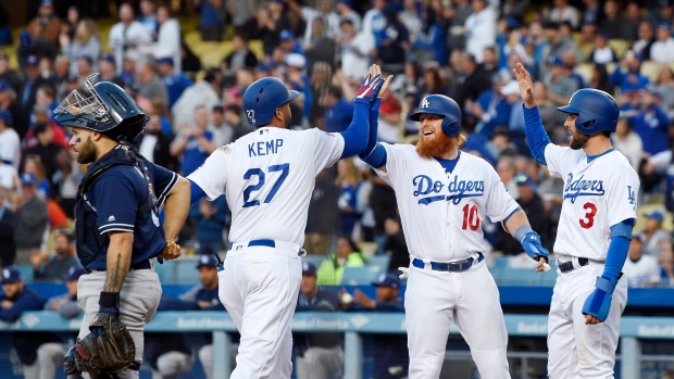 Matt Kemp and Dodgers Celebrate 