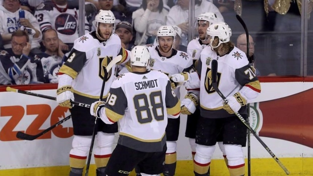 Vegas Golden Knights celebrate, The Canadian Press Vegas Golden Knights celebrate