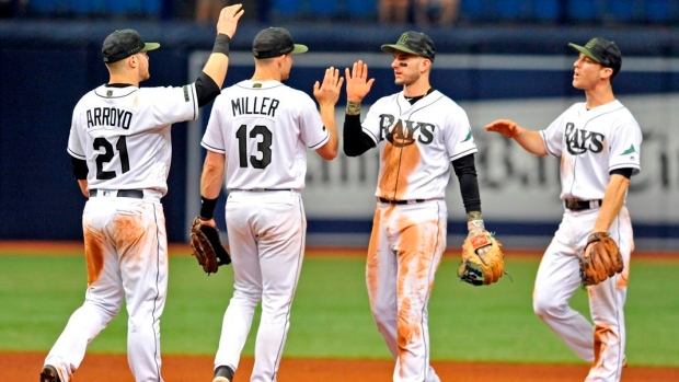 Tampa Bay Rays celebration, The Canadian Press Tampa Bay Rays celebration
