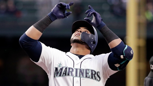 Nelson Cruz celebrates