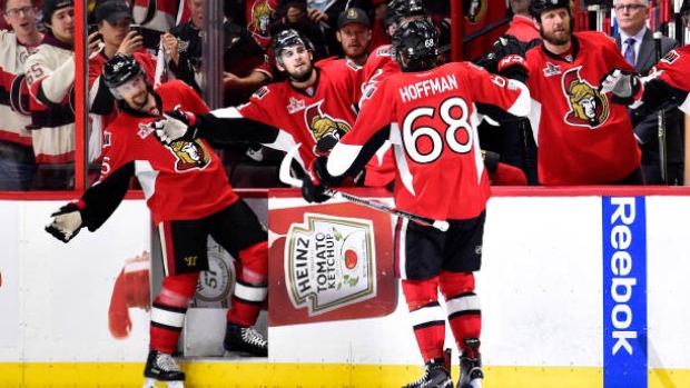 Hoffman, Karlsson celebrate