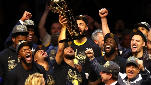 Warriors celebrate 2018 NBA Championship, Justin K. Aller/Getty Images Warriors celebrate 2018 NBA Championship
