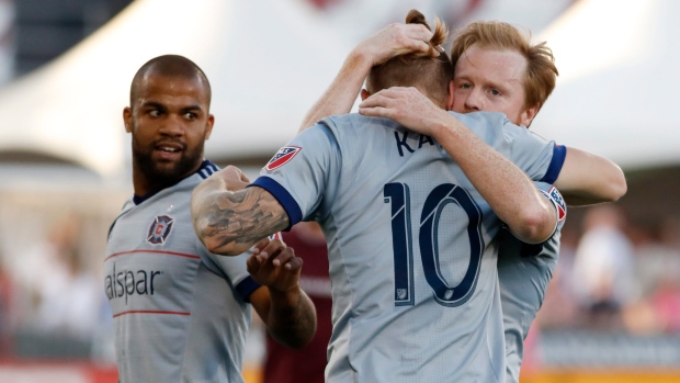 Chicago Fire celebrate, The Canadian Press Chicago Fire celebrate