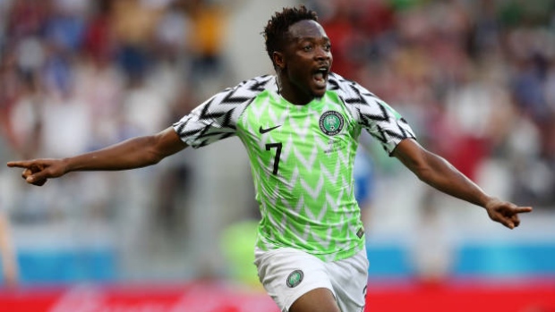 Ahmed Musa celebrates, Lars Baron - FIFA/FIFA via Getty Images Ahmed Musa celebrates