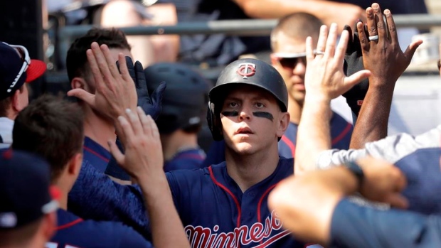 Logan Morrison celebrates