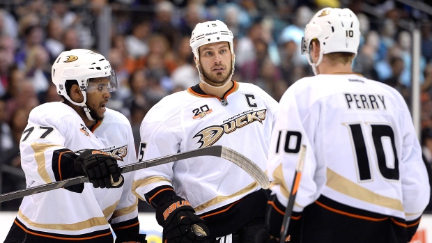 Ryan Getzlaf, Corey Perry and Devante Smith-Pelly