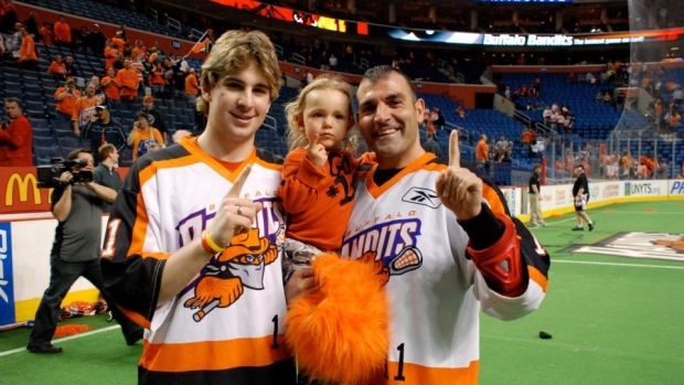 John Tavares and John Tavares at a Buffalo Bandits game