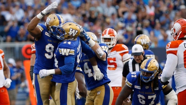 Blue Bombers celebrate, The Canadian Press Blue Bombers celebrate