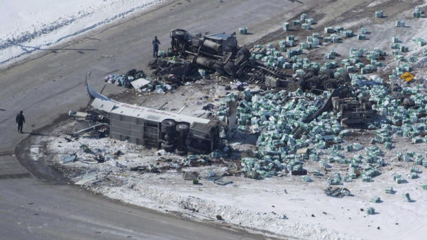 Humboldt bus crash scene