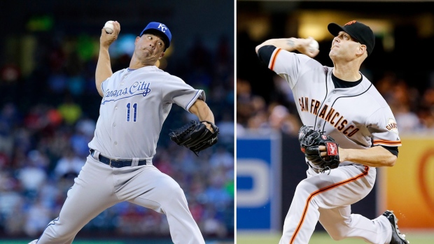 Jeremy Guthrie and Tim Hudson, The Canadian Press Jeremy Guthrie and Tim Hudson