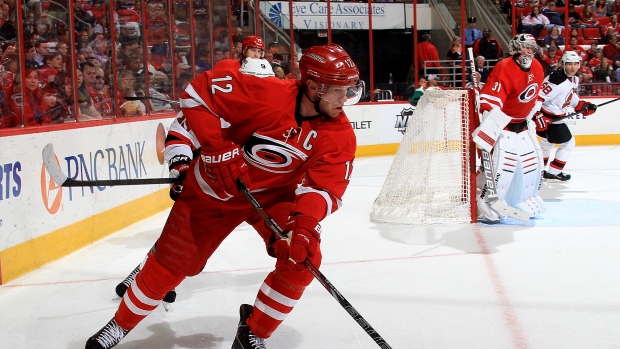 Eric Staal , Gregg Forwerck/National Hockey League/Getty Images Eric Staal