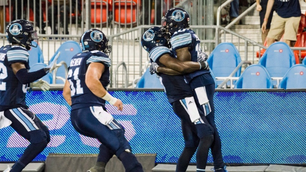 Toronto Argonauts celebrate, The Canadian Press Toronto Argonauts celebrate