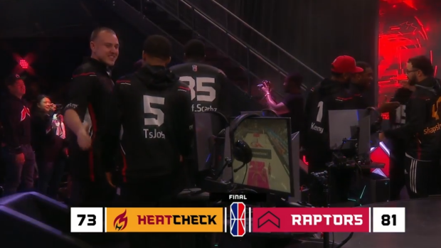 Raptors Uprising celebrate