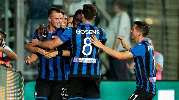 Atalanta celebrates, The Canadian Press Atalanta celebrates