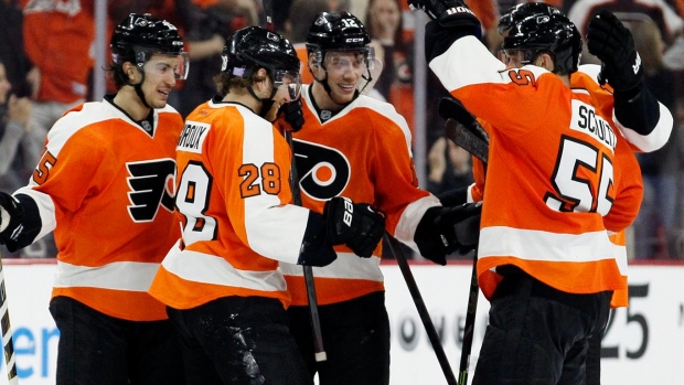 Philadelphia Flyers celebrate, The Canadian Press Philadelphia Flyers celebrate