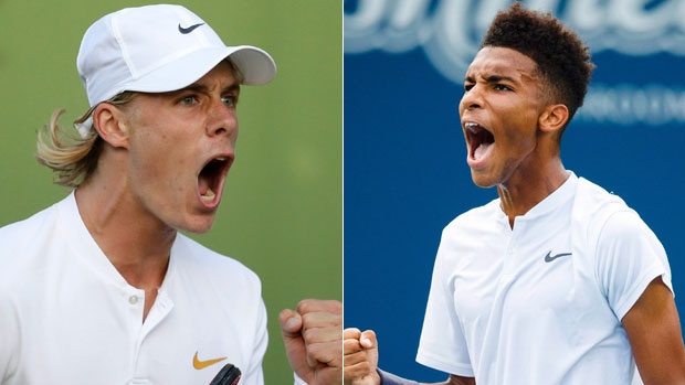 Denis Shapolov a Felix Agar-Aliasim na námestí na Australian Open