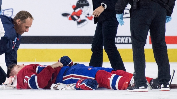 pic Habs Game Hit hospital following hit in rookie game