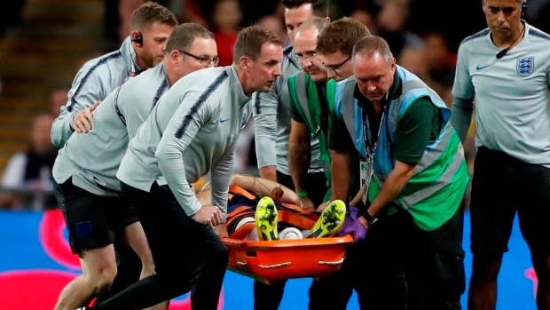 Luke Shaw stretchered off, The Canadian Press Luke Shaw stretchered off